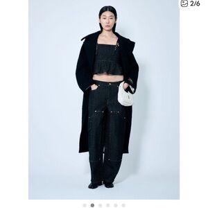 NWOT Ganni Women Fluffy Denim Carpenter Jeans 26